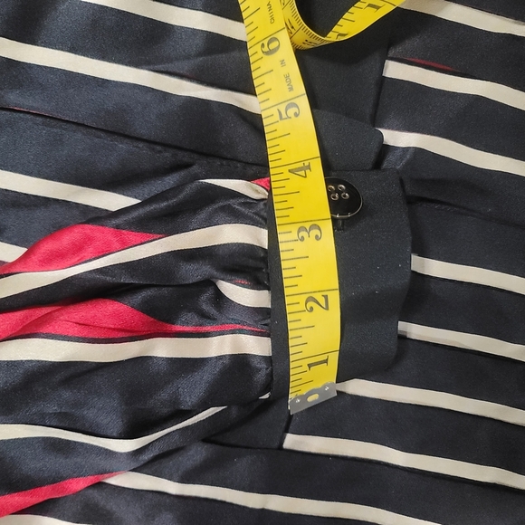 James GALANOS for MARTHA Vintage 80s Silk Striped Dress - MINT - Fits Sz 6 - Picture 6 of 11